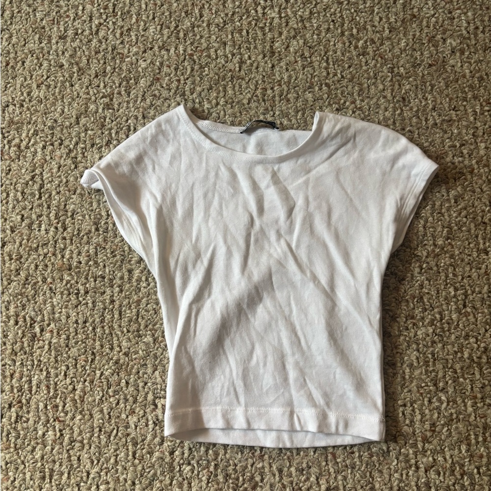 Zara White Short Sleeve Tee